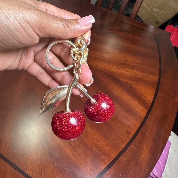 Red Glitter Cherry Keychain - Picture 1 of 1